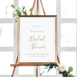 Minimalist Gold Bridal Shower Welcome Poster<br><div class="desc">This minimalist gold bridal shower welcome poster is perfect for a simple wedding shower. The modern romantic design features classic gold and white typography paired with a rustic yet elegant calligraphy with vintage hand lettered style. Customisable in any colour. Keep the design simple and elegant, as is, or personalise it...</div>