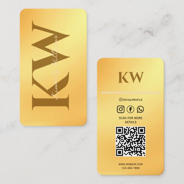 Minimalist Gold Business Card – Custom Name (Front/Back)