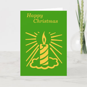 minimalist gold candle burning for christmas holiday card
