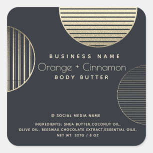 Minimalist Gold circles Simple modern  Square Sticker