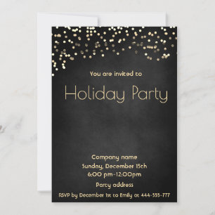 Minimalist Gold confetti  company holiday party Invitation