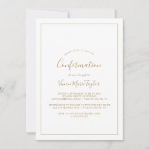 Minimalist Gold Confirmation Invitation