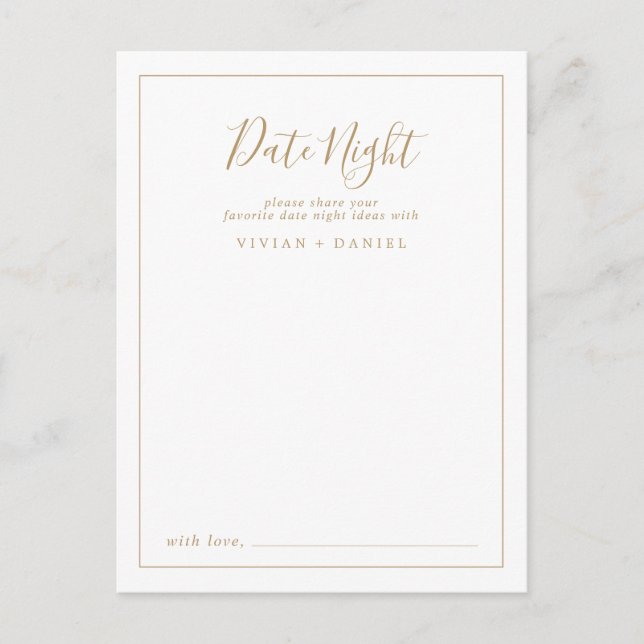 Minimalist Gold Date Night Idea Cards (Front)