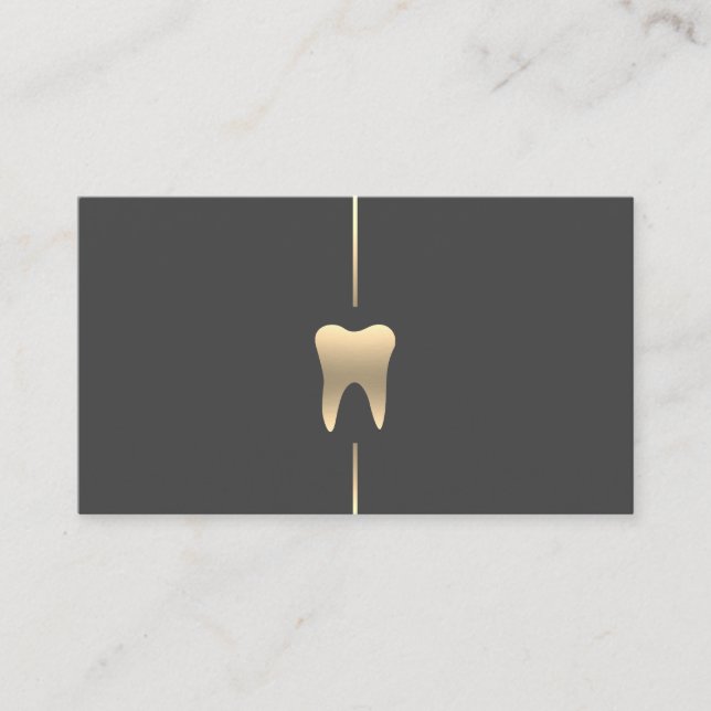 Minimalist Gold Dental Business Card (Front)