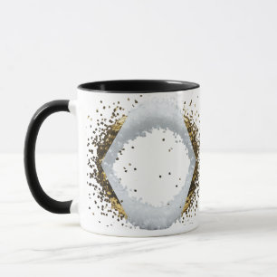 Minimalist Gold Diamond Frame White Confetti Combo Mug