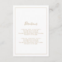 Minimalist Gold Directions Enclosure Card