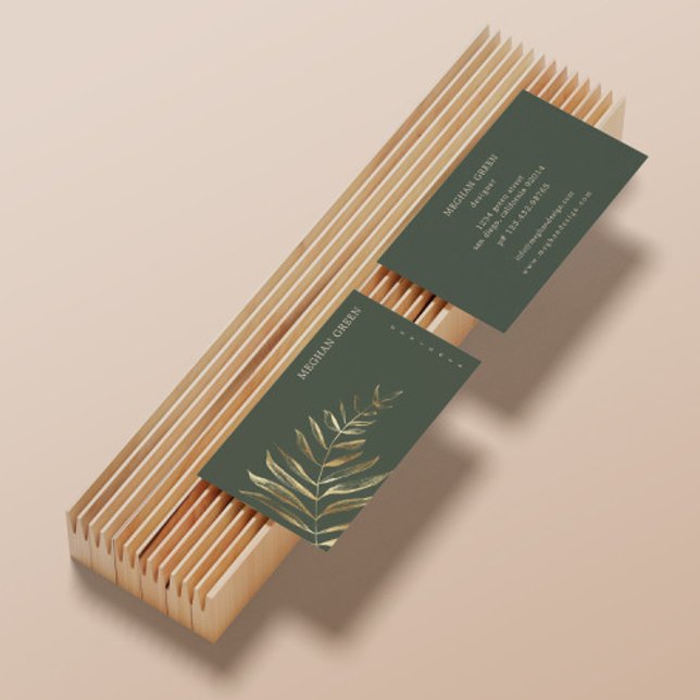 Minimalist Gold Faux Foil Foliage Business Card (Creator Uploaded)