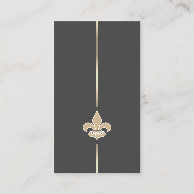 Minimalist Gold FLEUR DE LYS Business Card (Front)