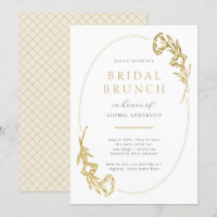 Minimalist Gold Floral Bridal Shower Brunch