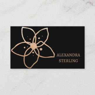 Minimalist Gold Floral Elegance Personalised Business Card