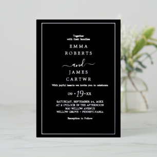 Minimalist Gold Foil Black Casual Wedding