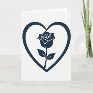 Minimalist Gold Foil Heart Rose Card
