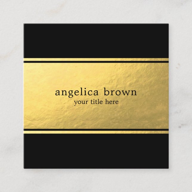 Minimalist Gold Foil Square Business Card (Front)