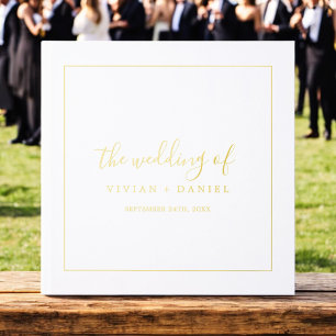 Minimalist Gold Foil Wedding Guest Book