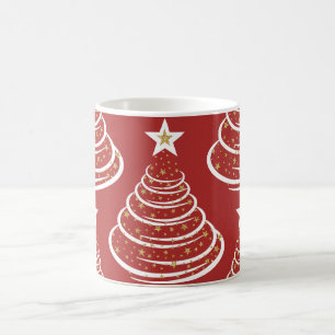 Minimalist Gold Glitter Christmas Trees Coffee Mug