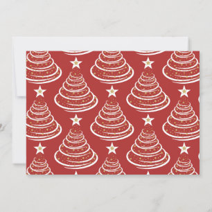 Minimalist Gold Glitter Christmas Trees Holiday Card