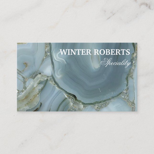 Minimalist gold glitter marble logo business card (Front)