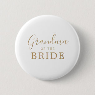 Minimalist Gold Grandma of the Bride Bridal Shower 6 Cm Round Badge
