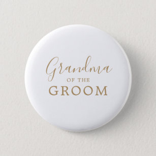 Minimalist Gold Grandma of the Groom Bridal Shower 6 Cm Round Badge