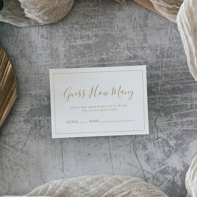 Minimalist Gold Guess How Many Kisses Game (Creator Uploaded)