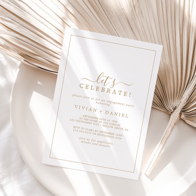 Minimalist Gold Let's Celebrate Invitation (Creator Uploaded)