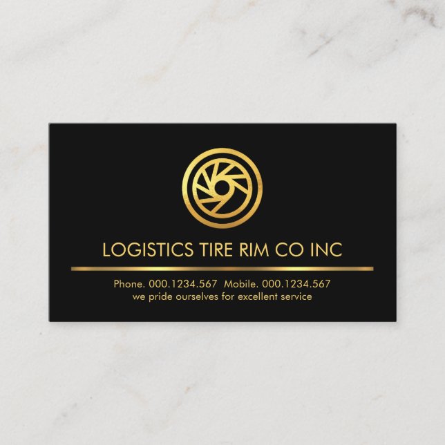 Minimalist Gold Line Supply Chain Business Card (Front)