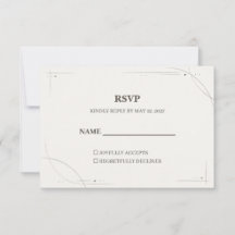 Minimalist Gold Line Wedding RSVP Card