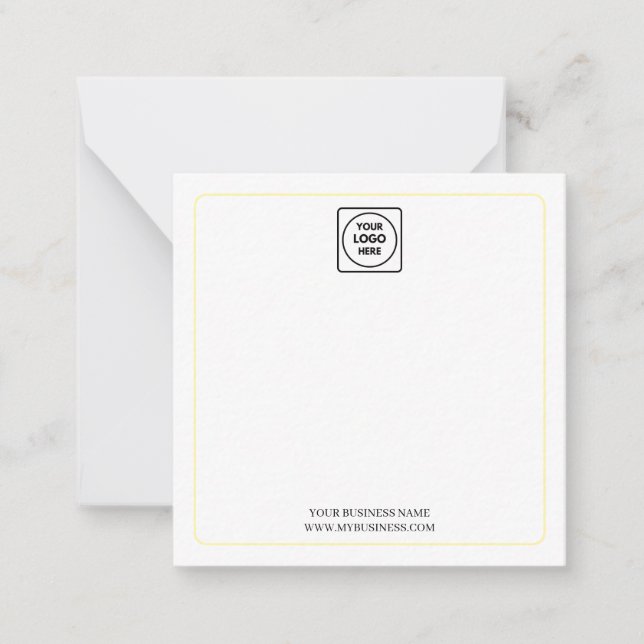 Minimalist Gold Logo Company Note Card (Front)