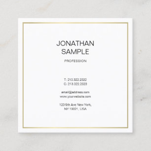 Minimalist Gold Look Modern Professional Elegant Square Business Card