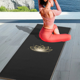 Minimalist Gold Lotus Flower Abstract Image Yoga Mat