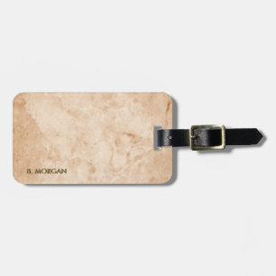 Minimalist Gold Marble Gold Monogram Luggage Tag