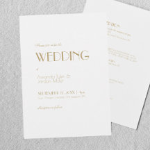 Minimalist Gold Modern Art Deco All In One Wedding
