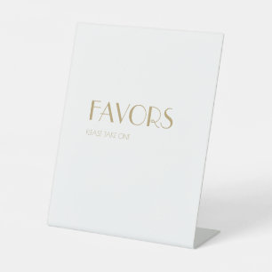 Minimalist Gold Modern Art Deco Wedding Favours Pedestal Sign