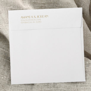 Minimalist Gold Modern Art Deco Wedding Square Envelope