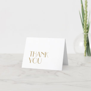 Minimalist Gold Modern Art Deco Wedding Thank You Card