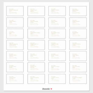 Minimalist Gold Modern Deco Guest Address Label