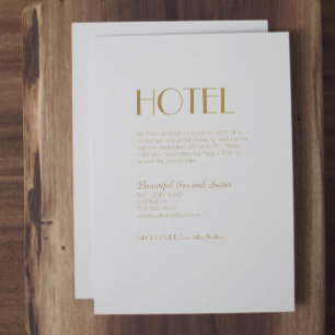 Minimalist Gold Modern Deco Wedding Accommodation Enclosure Card