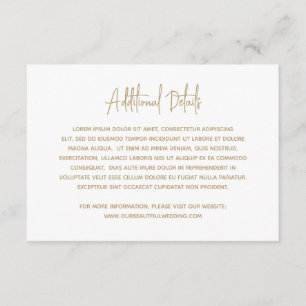 Minimalist Gold Modern Wedding Enclosure Card