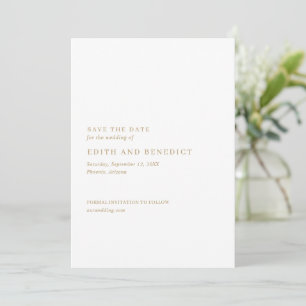 Minimalist Gold Modern Wedding Save The Date