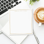 Minimalist Gold Monogram Two Border Notepad<br><div class="desc">Create your own personalised notepads with gold elegant chic typography monogram name and two border line design.</div>
