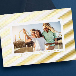 Minimalist Gold Pressed Pin Stripe Christmas Photo