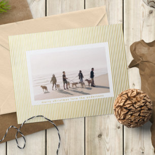 Minimalist Gold Pressed Pin Stripe Christmas Photo