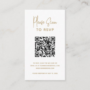 Minimalist Gold QR Code Modern Wedding Enclosure Card