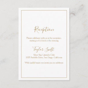Minimalist Gold Reception Insert Card