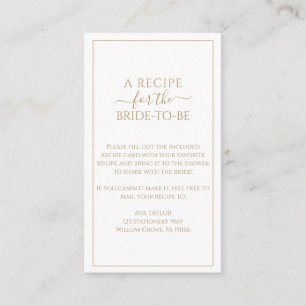 Minimalist Gold Recipe Request Card