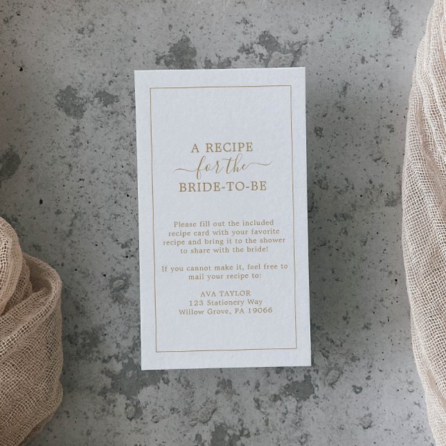 Minimalist Gold Recipe Request Enclosure Card (Creator Uploaded)