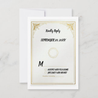 Minimalist Gold RSVP Card Elegant Wedding Response