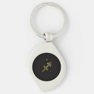Minimalist Gold Sagittarius Zodiac Keychain