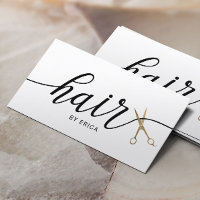 Minimalist Gold Scissor Elegant Typography Hair
