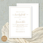 Minimalist Gold Script Border 21st Birthday Party<br><div class="desc">Elegant Gold Script Border 21st Birthday Party. Available digitally or printed. A minimalist modern text design for your twenty first which is fully customisable, with a single line border. Change the words as required and you can also change text and background colours as well as lots more if you so...</div>